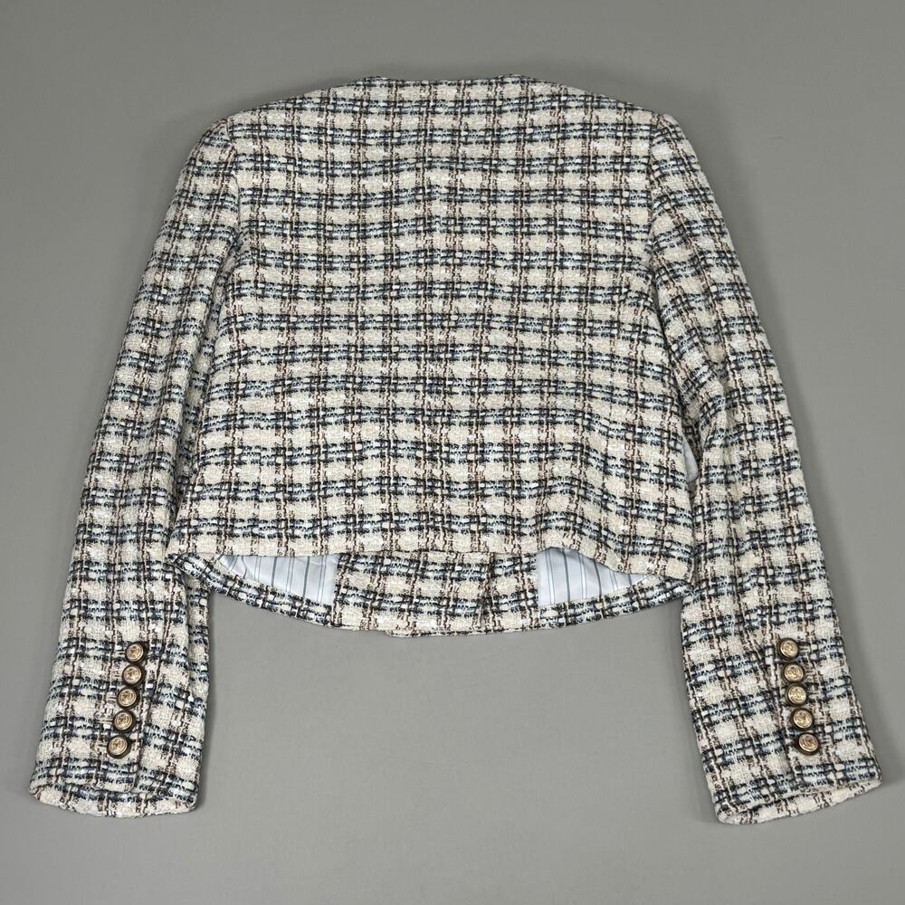 VERONICA BEARD Bentley Tweed Jacket Sz-2 Ivory/Camel 2406TW6810474 - Picture 10 of 16